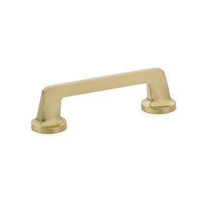 Schaub And Company Northport Cabinet Pull - Round Bases - 4" C-C in Signature Satin Brass