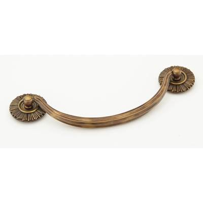 Schaub and Company Sunburst Bail Pull with Rosettes - 5-1/2" C-C in Estate Dover
