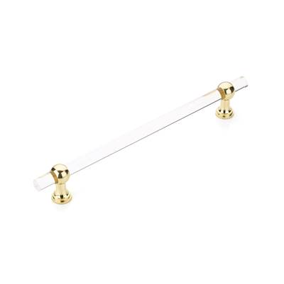 Schaub And Company Lumiere Transitional Appliance Pull - 12'' CC - Non-adjustable Clear Acrylic in Polished Brass