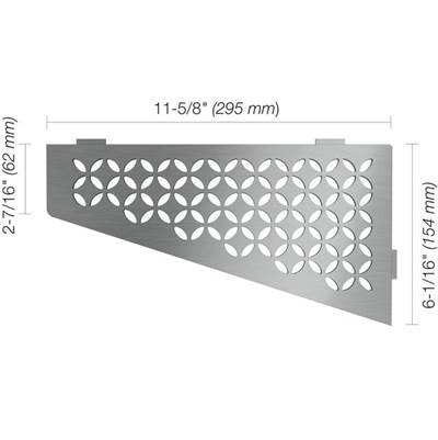 Schluter Quadrilat Corner Floral Shelf in Brushed Stainless Steel