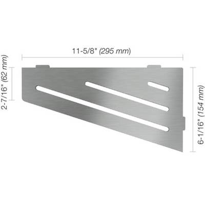Schluter Quadrilat Corner Wave Shelf in Brushed Stainless Steel