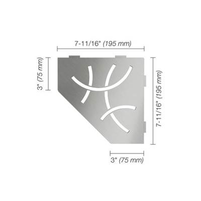 Schluter Shelf - Pentagon Corner Curve in Brushed Stainless Steel