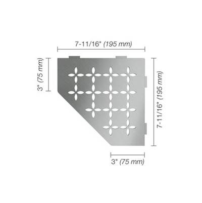 Schluter Shelf - Pentagon Corner Floral in Brushed Stainless Steel