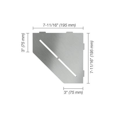Schluter Pentagon Corner Pure Shelf in Brushed Stainless Steel