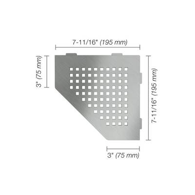 Schluter Shelf - Pentagon Corner Square in Brushed Stainless Steel