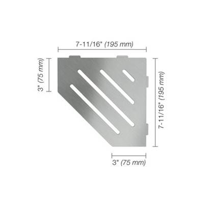 Schluter Shelf - Pentagon Corner Wave in Brushed Stainless Steel
