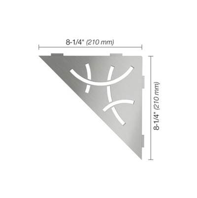 Schluter Shelf Triangular Corner Curve Shelf in Brushed Stainless Steel