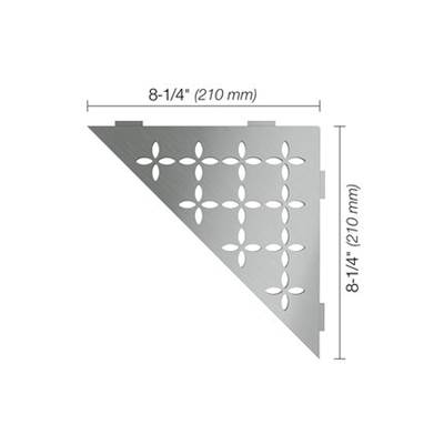 Schluter Shelf Triangular Corner Floral Shelf in Brushed Stainless Steel