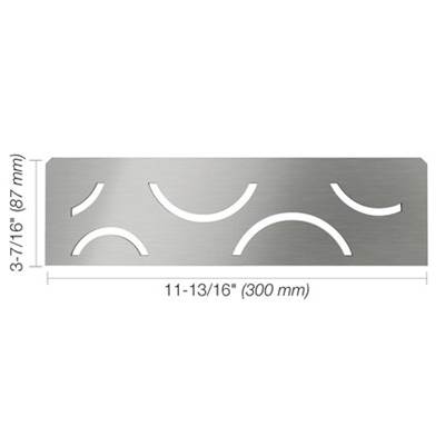 Schluter Rectangular Niche Curve Shelf in Brushed Stainless Steel