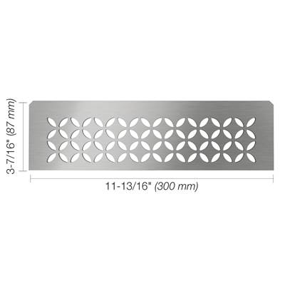 Schluter Rectangular Niche Floral Shelf in Brushed Stainless Steel