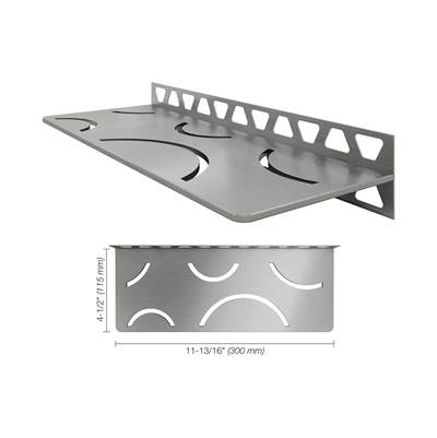Schluter Rectangular Wall Curve Shelf in Brushed Stainless Steel