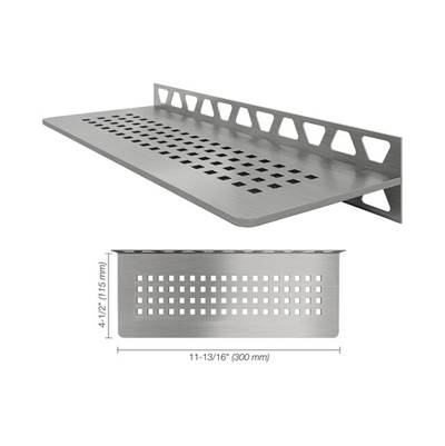Schluter Shelf Rectangular Wall Square in Brushed Stainless Steel