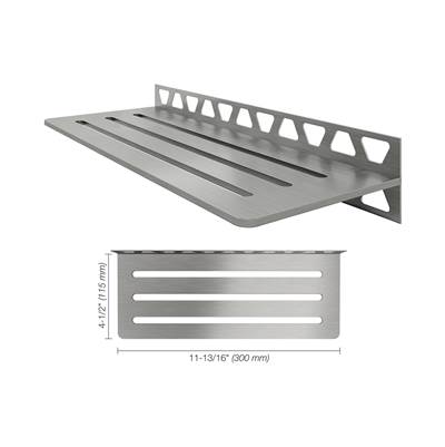 Schluter Shelf Rectangular Wall Wave in Brushed Stainless Steel