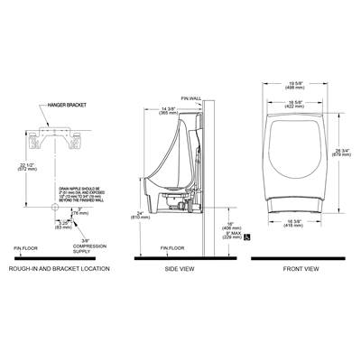 Sloan® Vitreous China HYB1000 Hybrid Urinal
