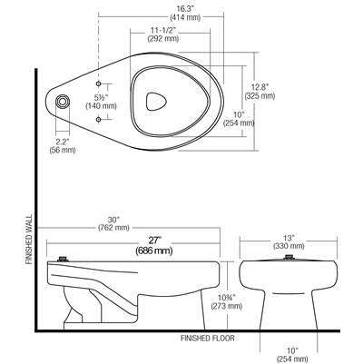 Sloan® Vitreous China ST2309A Junior Two-Piece Floor Mount Toilet