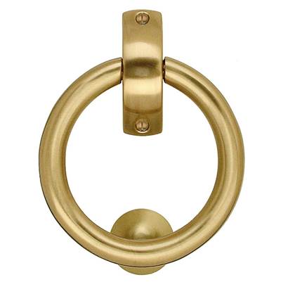 Smedbo Finnish Ring Door Knocker in Brushed Brass