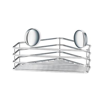 Smedbo Beslagsboden Single Corner Shower Basket in Polished Chrome On Stainless Steel