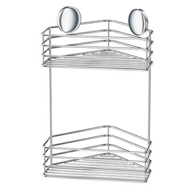 Smedbo Beslagsboden Double Corner Shower Basket in Polished Chrome On Stainless Steel