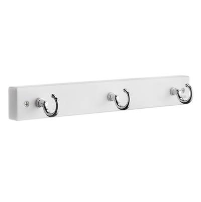 Smedbo Rack - 3 Hook in Polished Chrome/White MDF