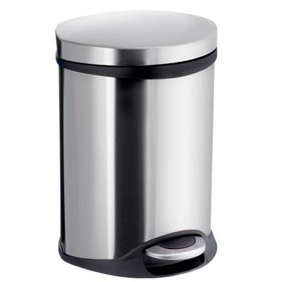 Smedbo Step Trash Bin - 1-1/2 Gallon in Brushed Stainless Steel
