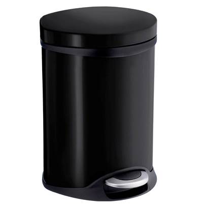 Smedbo Step Trash Bin - 1-1/2 Gallon in Stainless Steel/Black