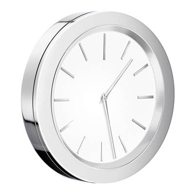 Smedbo Mirror Clock - 2 1/2" - Self-Adhesive - White in Polished Chrome