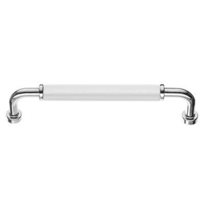 Smedbo Beslagsboden Cabinet Pull in Polished Chrome White Wood