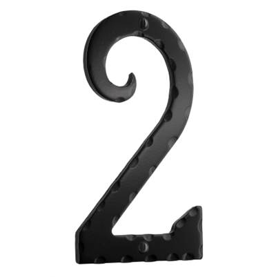 Smedbo Decorative Wrought Iron House Number No.2 - 6 Inch in Black