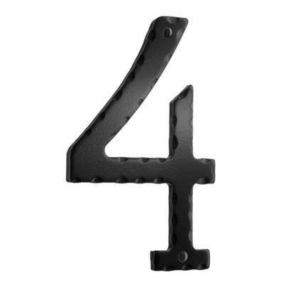 Smedbo Decorative Wrought Iron House Number No.4 - 6 Inch in Black