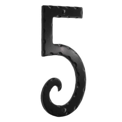 Smedbo Decorative Wrought Iron House Number No.5 - 6 Inch in Black