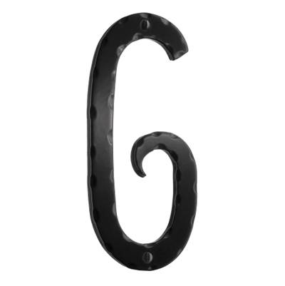 Smedbo Decorative Wrought Iron House Number No.6 - 6 Inch in Black