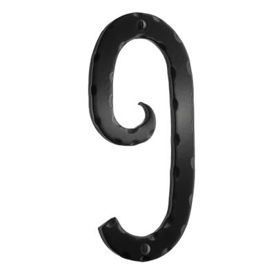 Smedbo Decorative Wrought Iron House Number No.9 - 6 Inch in Black