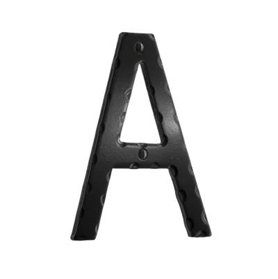 Smedbo Decorative Wrought Iron House Letter A - 4 3/4 Inch in Black