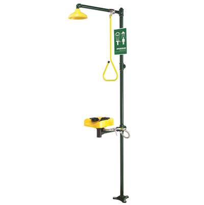 Speakman Optimus Eye and Face Wash Plastic Bowl Combination Emergency Shower System in Durajade Powder Coat