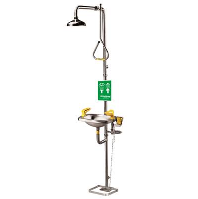 Speakman Safe-T-Zone Select Combination Emergency Shower and Eye Wash - Hand & Foot Activator in Stainless Steel