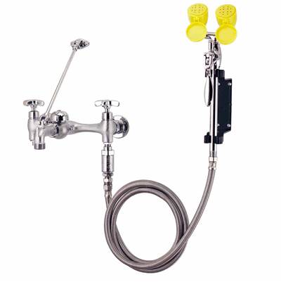 Speakman Eyesaver Service Sink Eyewash Faucet - Eyewash Thermostatic Mixing Valve in Rough Chrome Plated