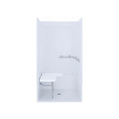 Sterling Plumbing OC-SS-39 Transfer Shower Stall - 39-5/8" x 39-3/8" x 72" - Left Seat, Right Grab Bars in White