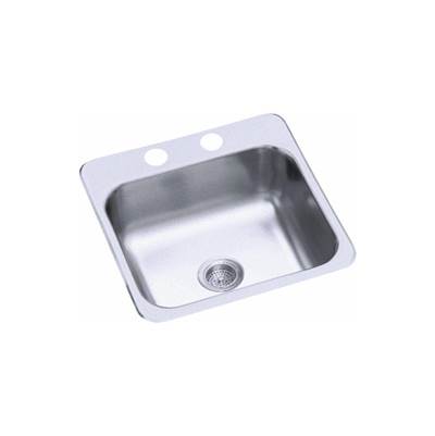 Sterling Plumbing Top-Mount Single-Basin Bar Sink - 15" x 15" x 5-1/2"