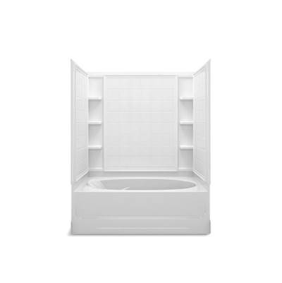 Sterling Plumbing Ensemble® Tile Bath/Shower - 60-1/4" x 36" - Right-Hand Above-Floor Drain in White