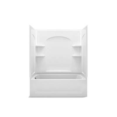Sterling Plumbing Ensemble® Curve Bath/Shower - 60" x 32" - Aging in Place Backerboards - Left-Hand Drain in White