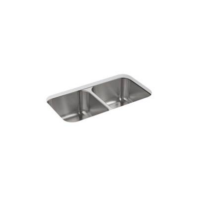 Sterling Plumbing McAllister 32" x 18" x 8-9/16" - Double-Equal Undermount Kitchen Sink in Stainless Steel
