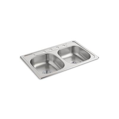 Sterling Plumbing Middleton Double-Equal Kitchen Sink - 33" x 22" x 6"