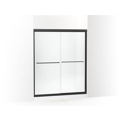 Sterling Plumbing Finesse® Bypass Door - 60" H - 1/4" Frosted Glass in Matte Black Frame With Frosted Clear Glass Texture