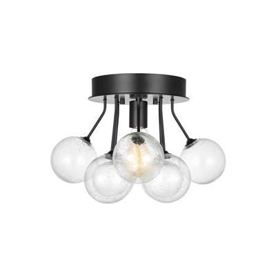 Visual Comfort Studio Collection Bronzeville One-Light Semi-Flush Mount in Midnight Black