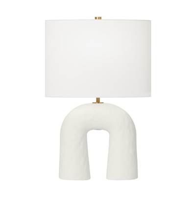 Visual Comfort Studio Collection Aura Small Table Lamp in Matte White Ceramic