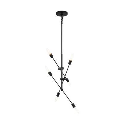 Visual Comfort Studio Collection Axis 6-Light Medium Chandelier in Midnight Black