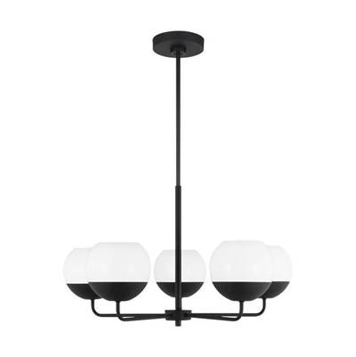 Visual Comfort Studio Collection Alvin Five-Light Chandelier in Midnight Black