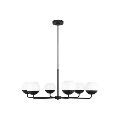 Visual Comfort Studio Collection Alvin Six-Light Chandelier in Midnight Black