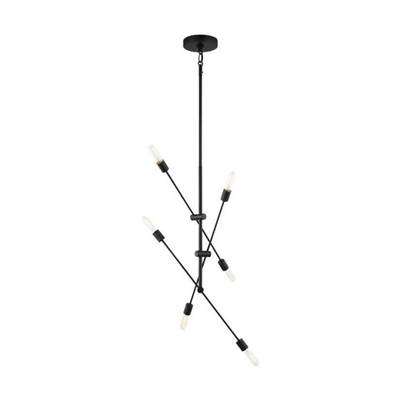 Visual Comfort Studio Collection Axis Six-Light Chandelier - Large in Midnight Black