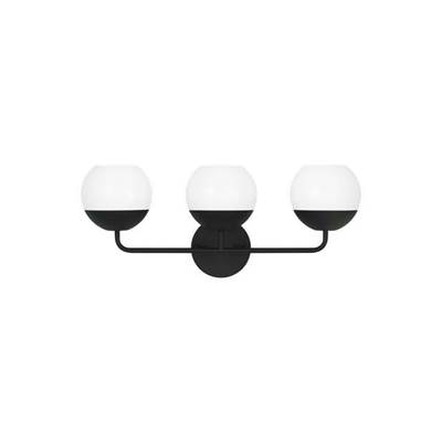 Visual Comfort Studio Collection Alvin Three-Light Vanity Light in Midnight Black